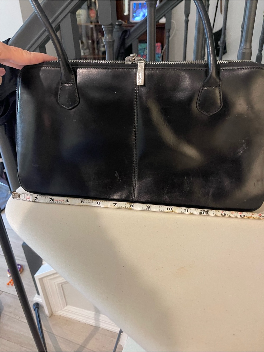 Vintage HOBO Black Leather Double-Handle bag (never used) - Picture 4 of 15